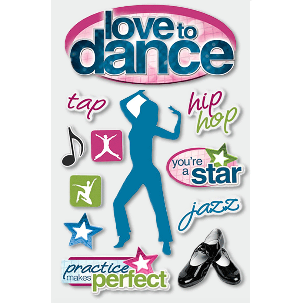 Love to Dance 3-D Stickers – Sticker Planet