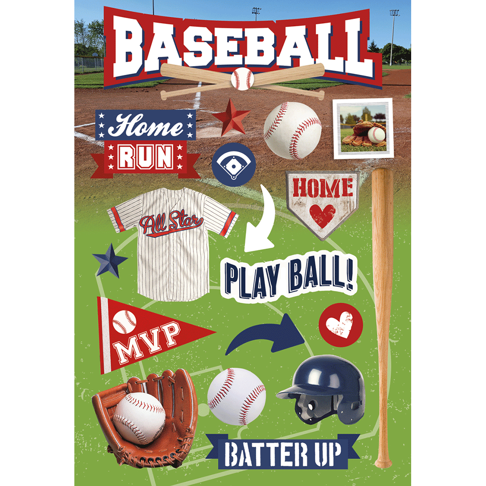 Baseball Essentials Dimensional Stickers