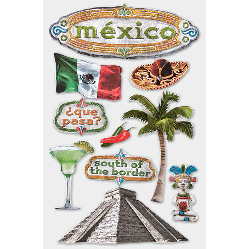 Mexico 3-D Stickers