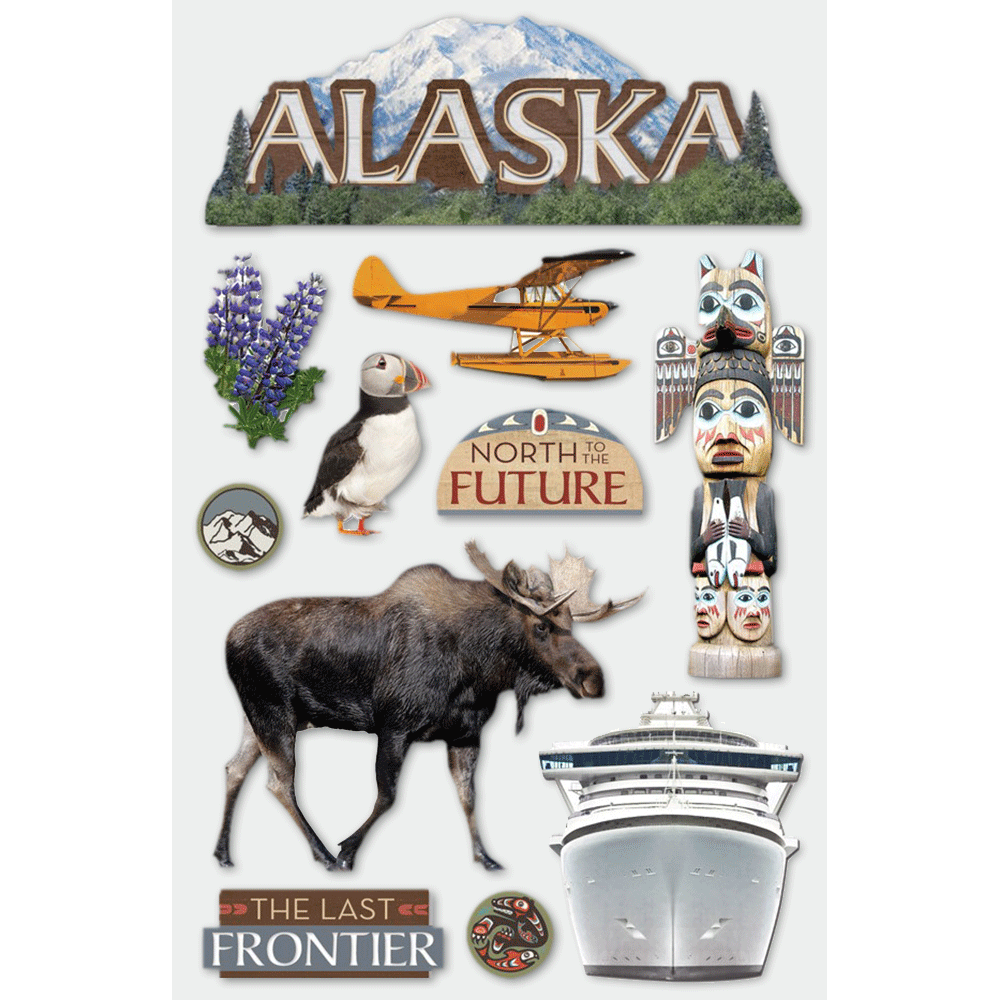 Alaska 3-D Stickers