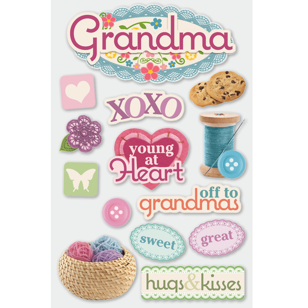 Grandma 3-D Stickers