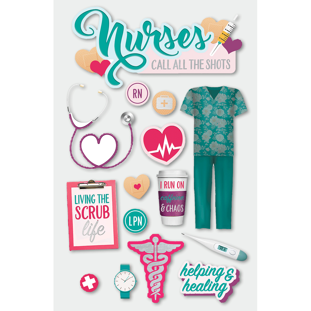 Nurse 3-D Stickers