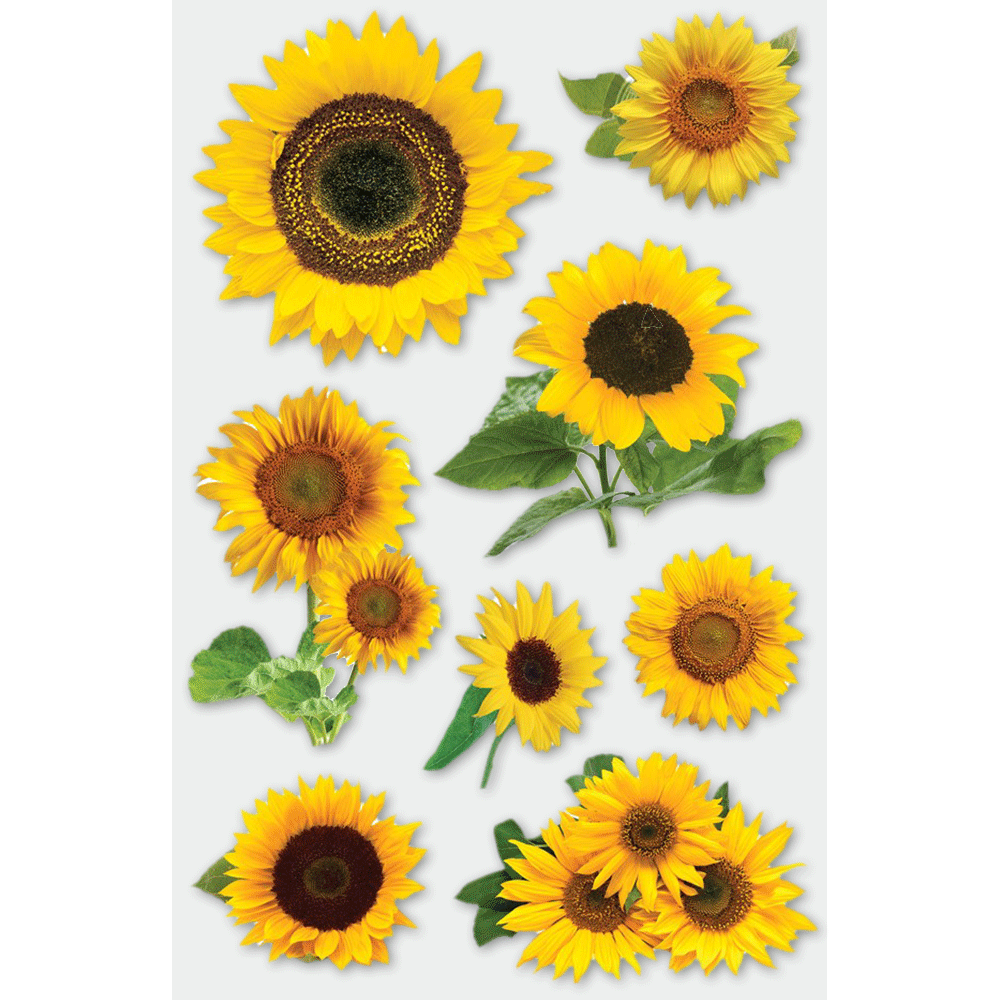 Sunflowers 3-D Stickers