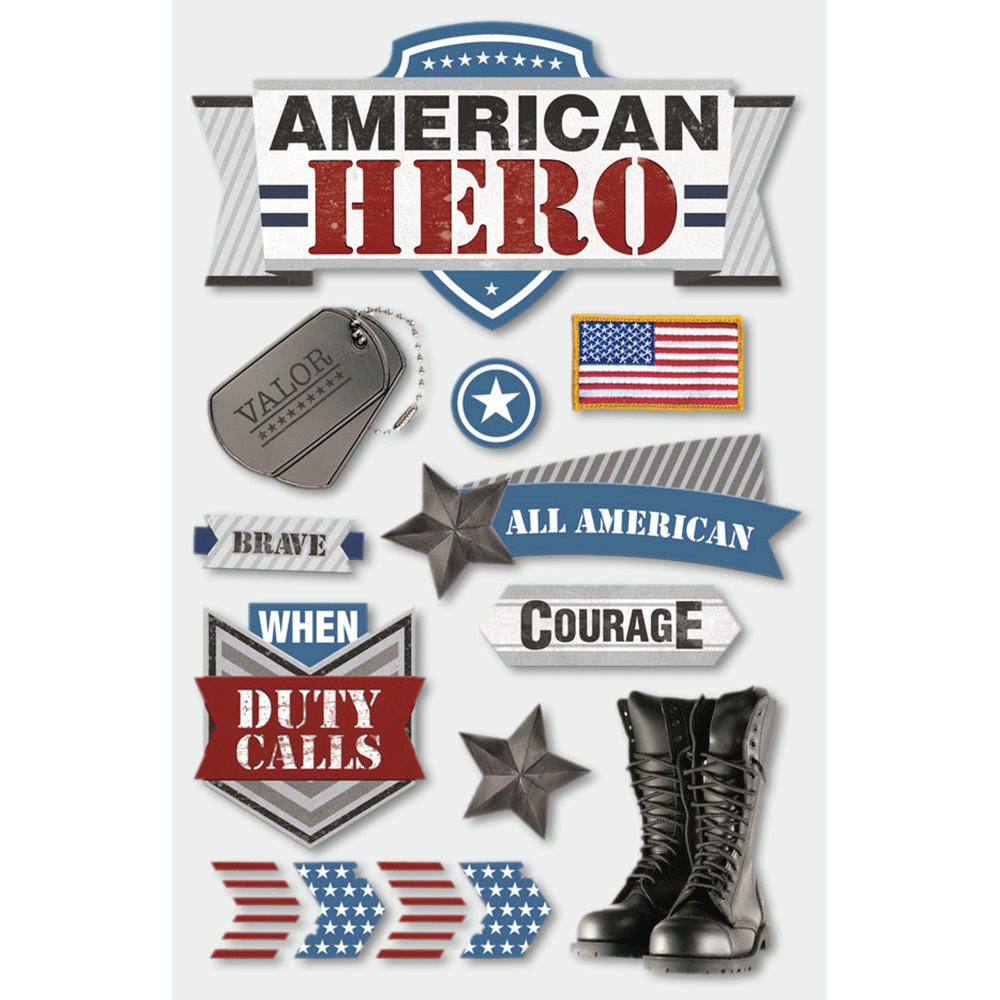 American Hero 3-D Stickers