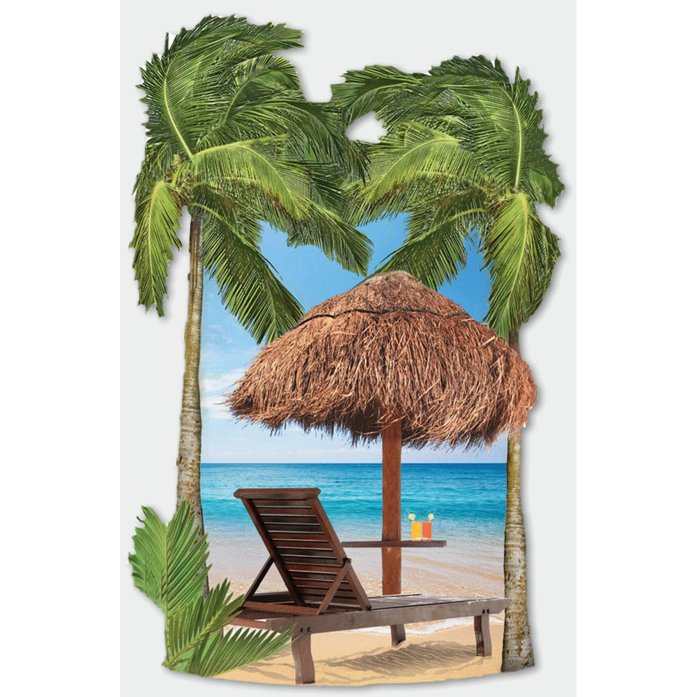 Tropical Beach 3-D Stickers