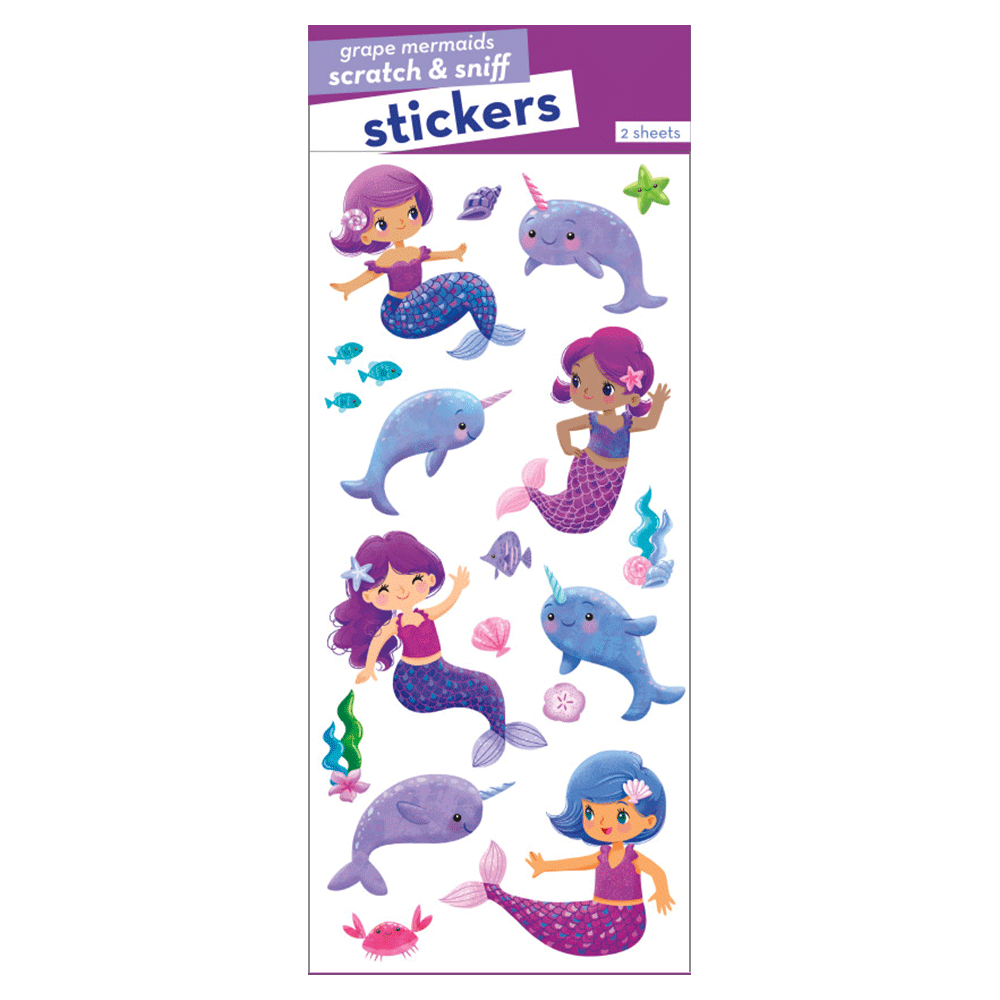 Grape Narwhals & Mermaids Scratch & Sniff Stickers