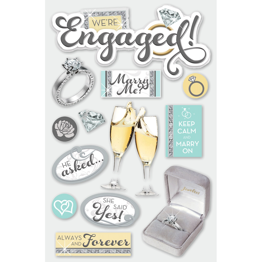 Engaged 3-D Stickers