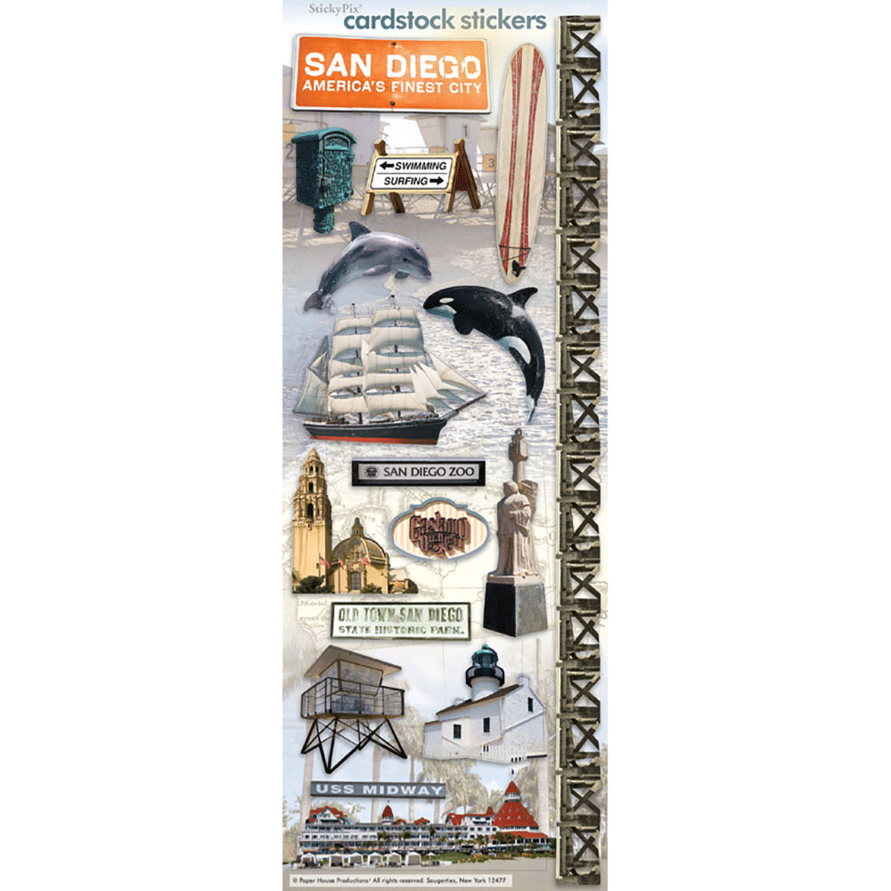San Diego Cardstock Stickers