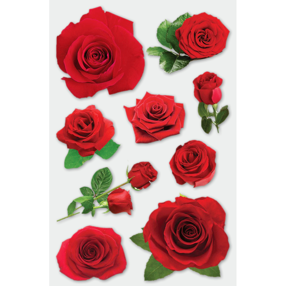 Roses 3-D Stickers