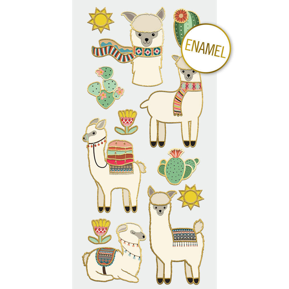 Llamas Faux Enamel Stickers