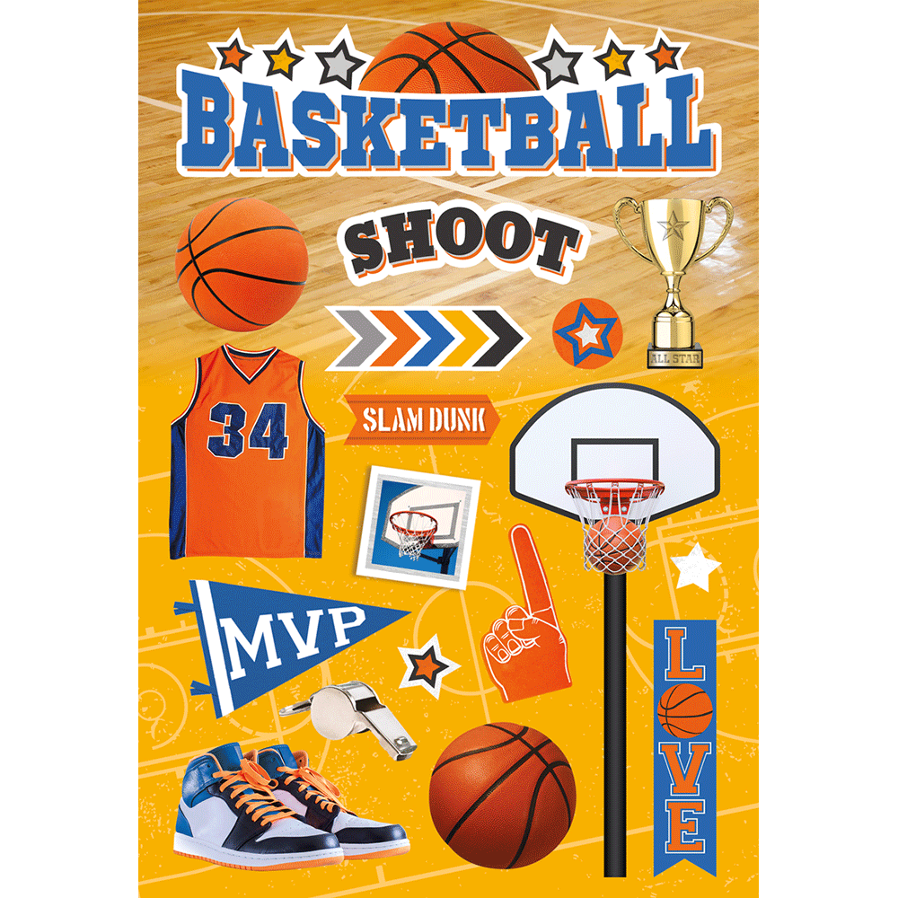 Basketball Essentials Dimensional Stickers