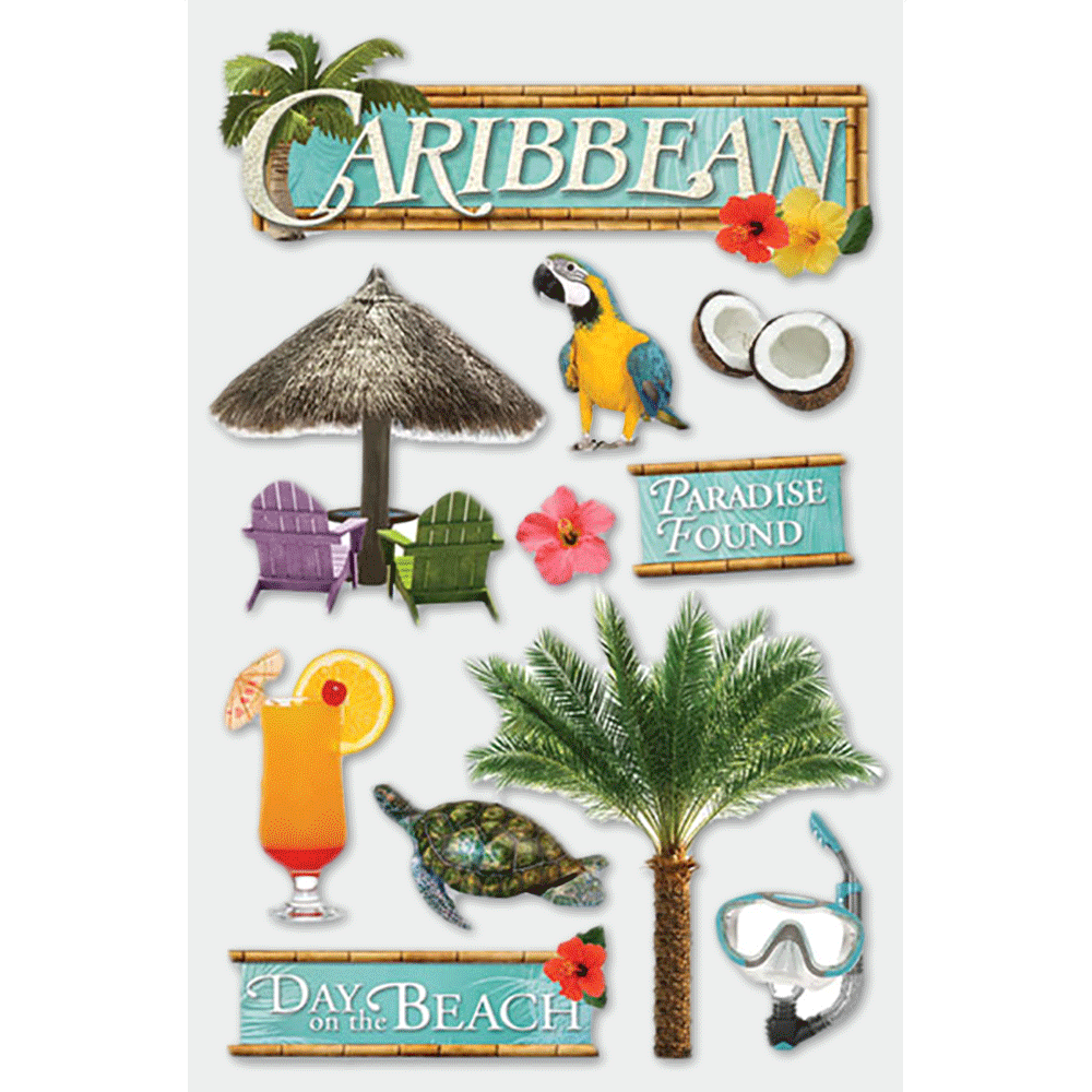 Caribbean 3-D Stickers