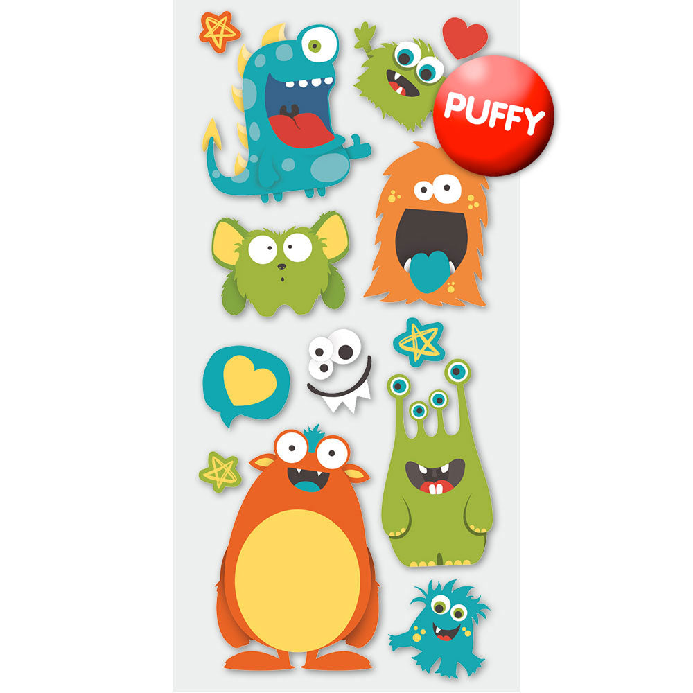 Monsters Puffy Stickers