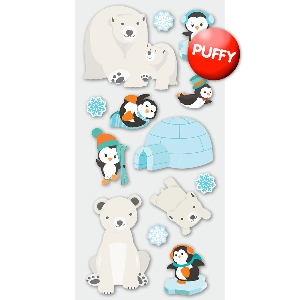 Polar Animals Puffy Stickers