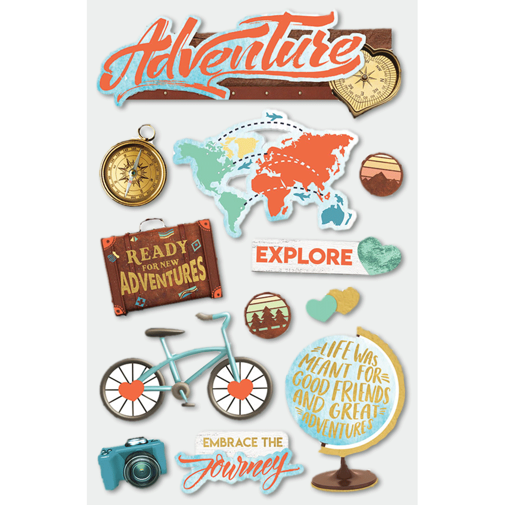 Adventure at Heart 3-D Stickers