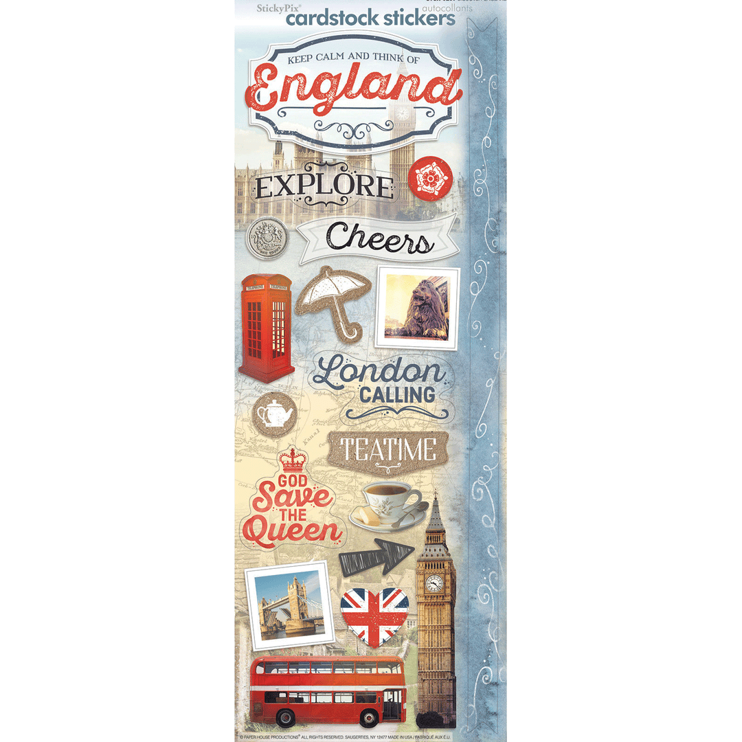 Discover England Cardstock Stickers