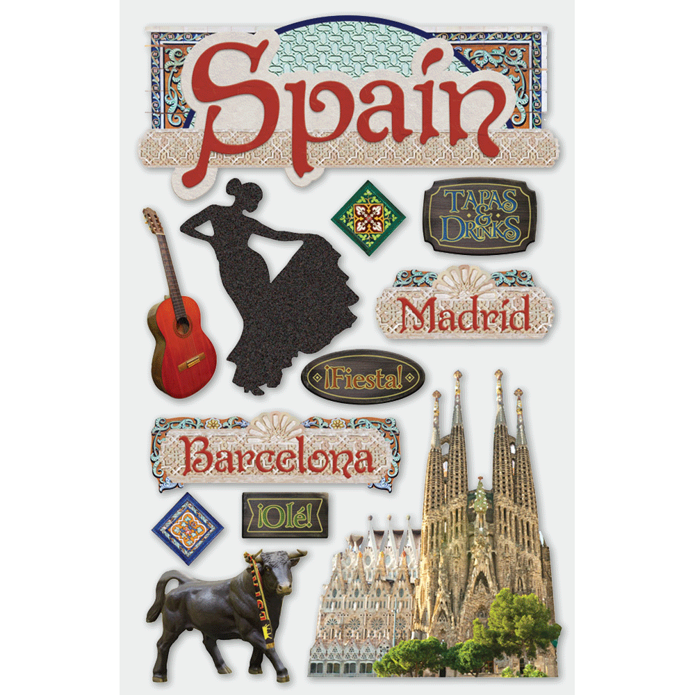 Spain 3-D Stickers