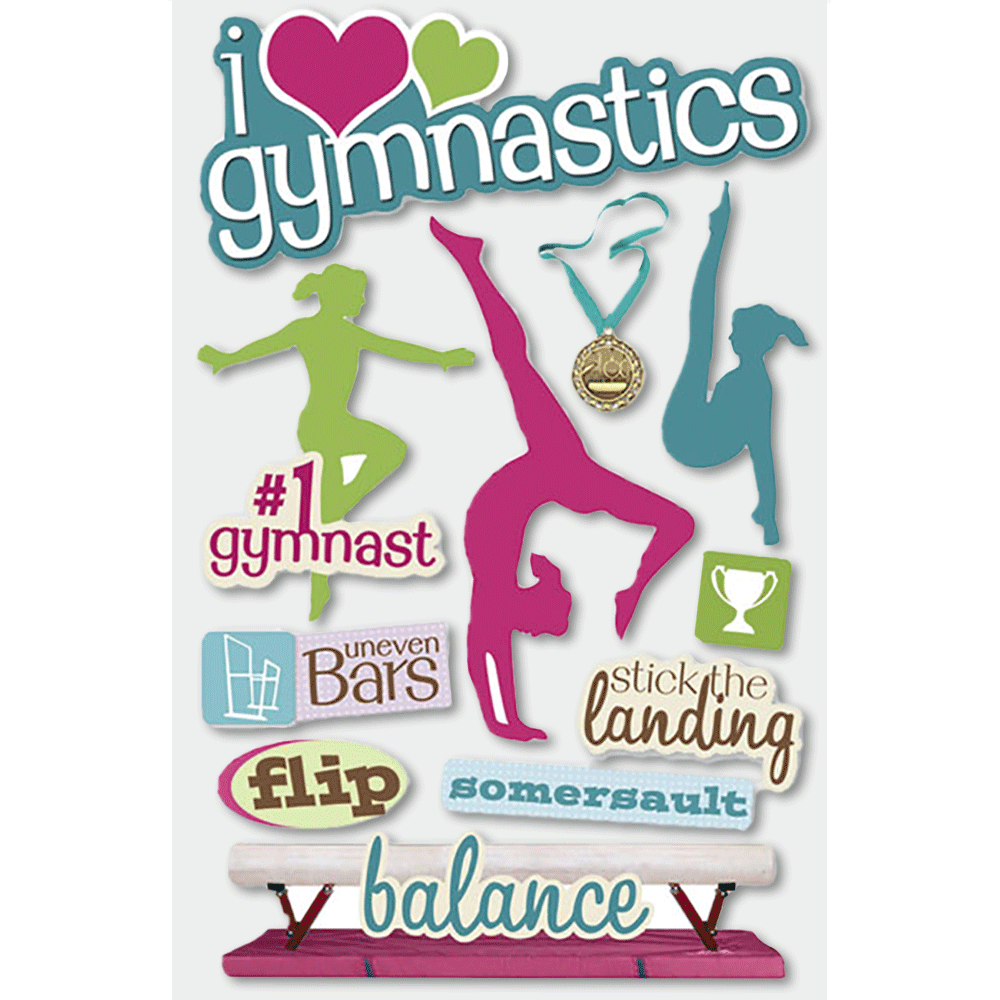 Gymnastics 3-D Stickers
