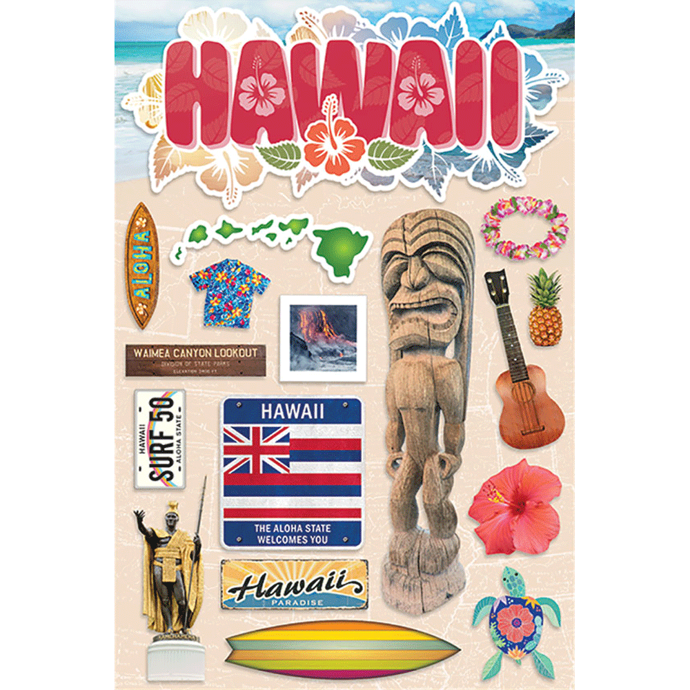 Hawaii Dimensional Stickers