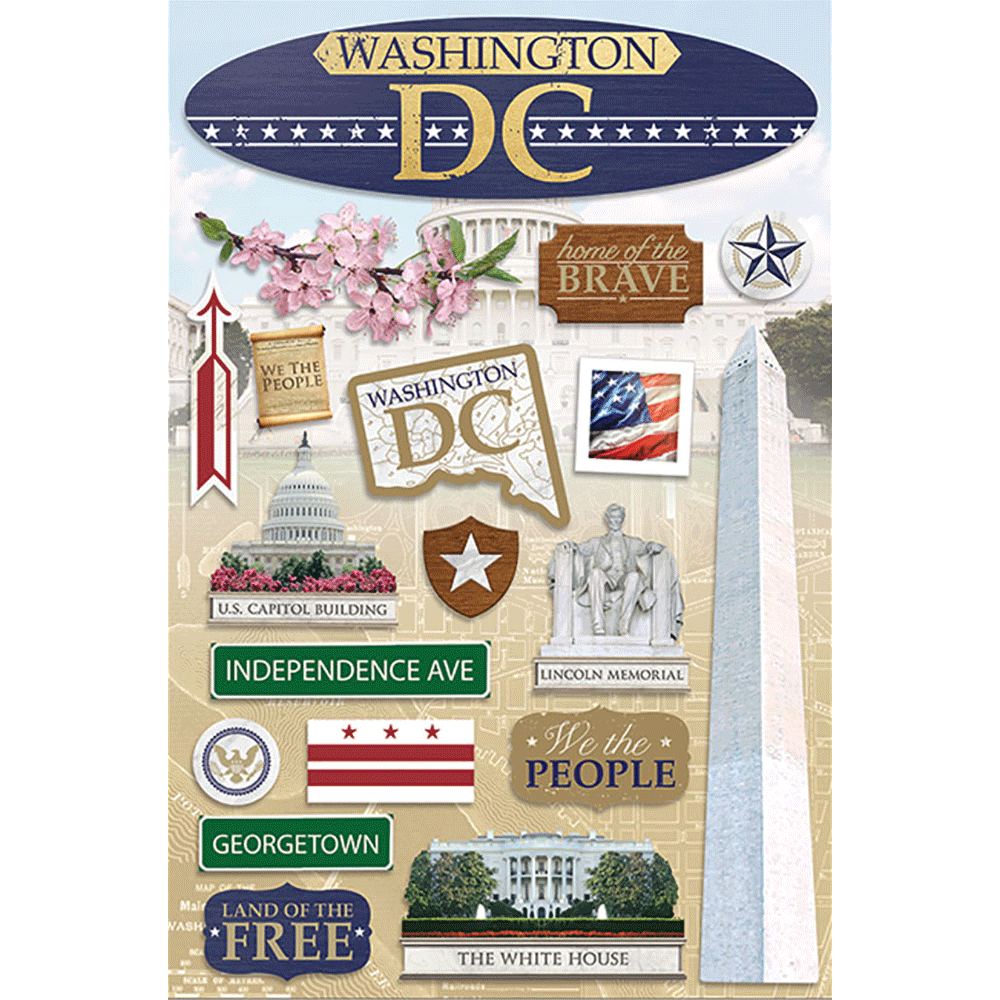 Washington DC Dimensional Stickers