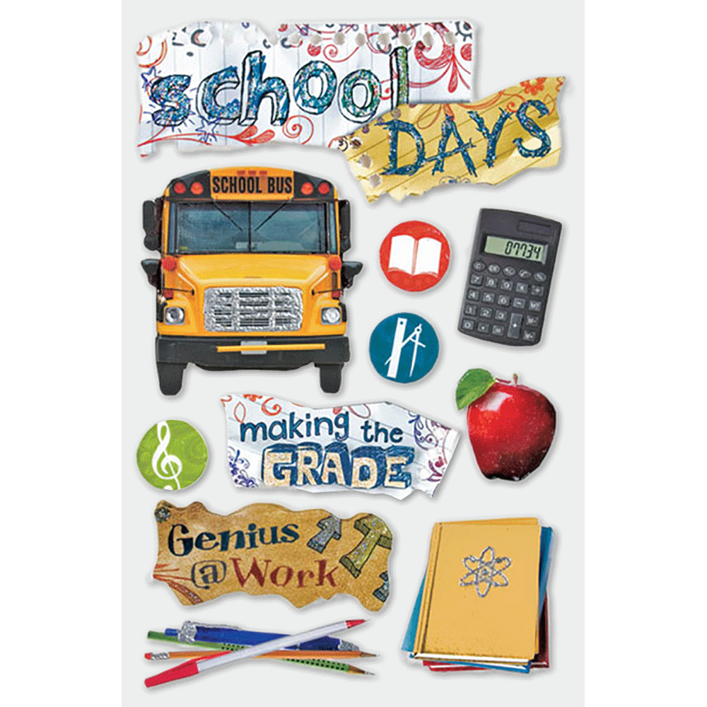 School Days 3-D Stickers
