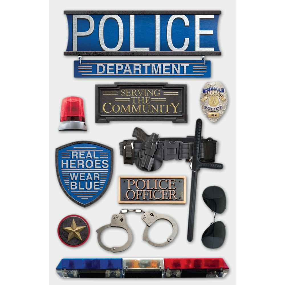 Police 3-D Stickers