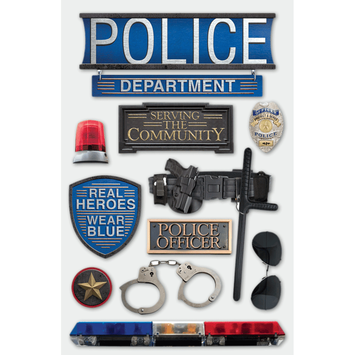 Police 3-D Stickers – Sticker Planet