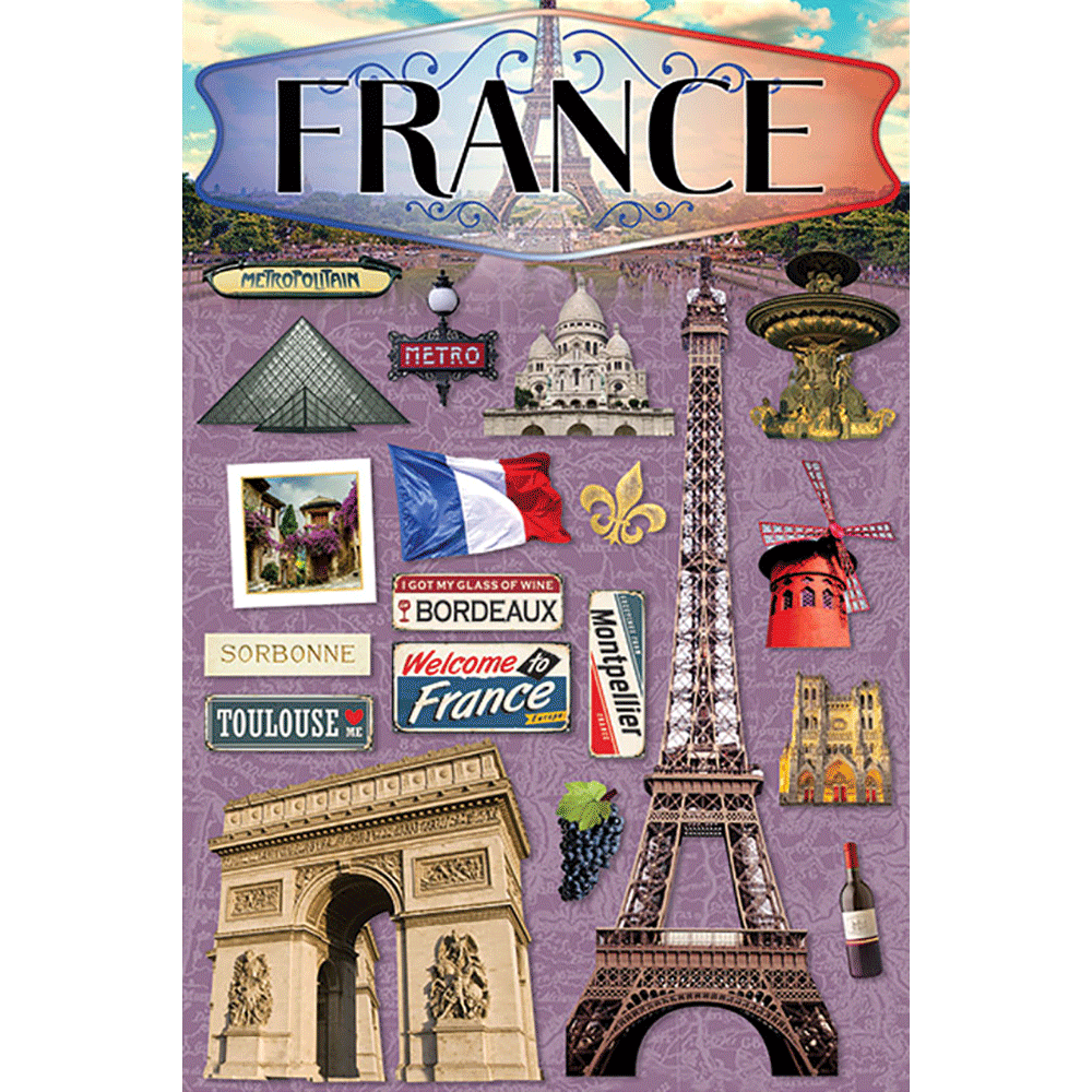 France Dimensional Stickers