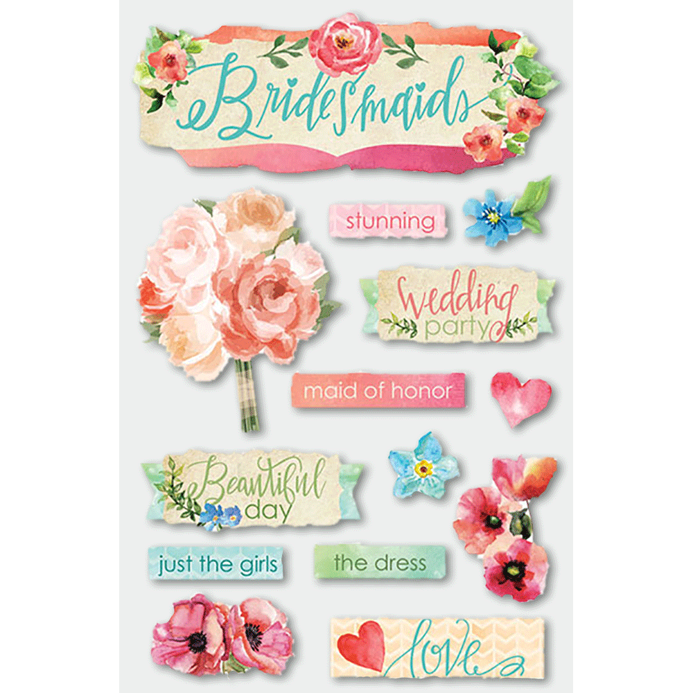 Bridesmaids 3-D Stickers