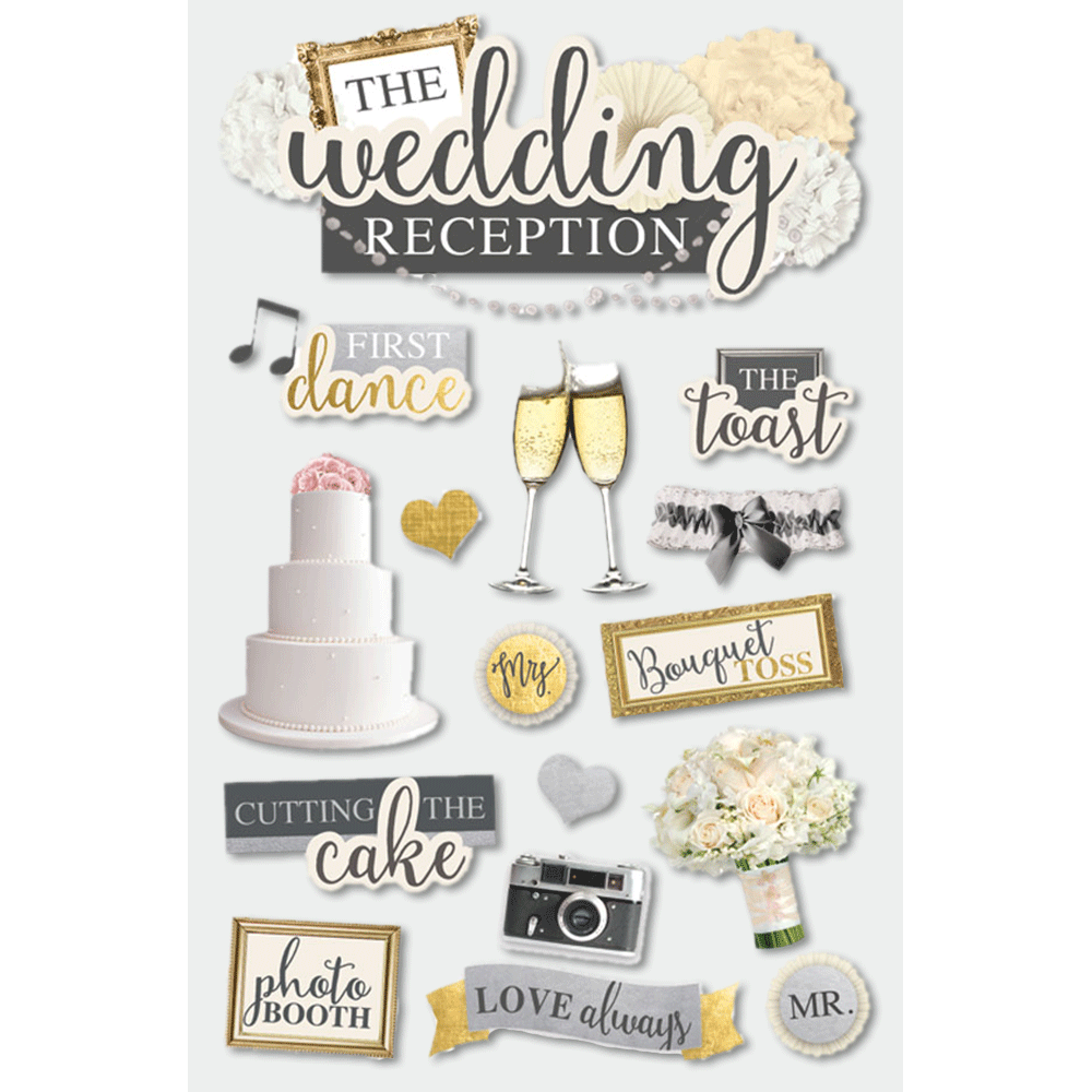 Wedding Planning Stickers 4 Sheets 230 Illustrations,Vinyl Engagement Stickers for Bridal Shower Scrapbook Marriage Planner Anniversary Decorating