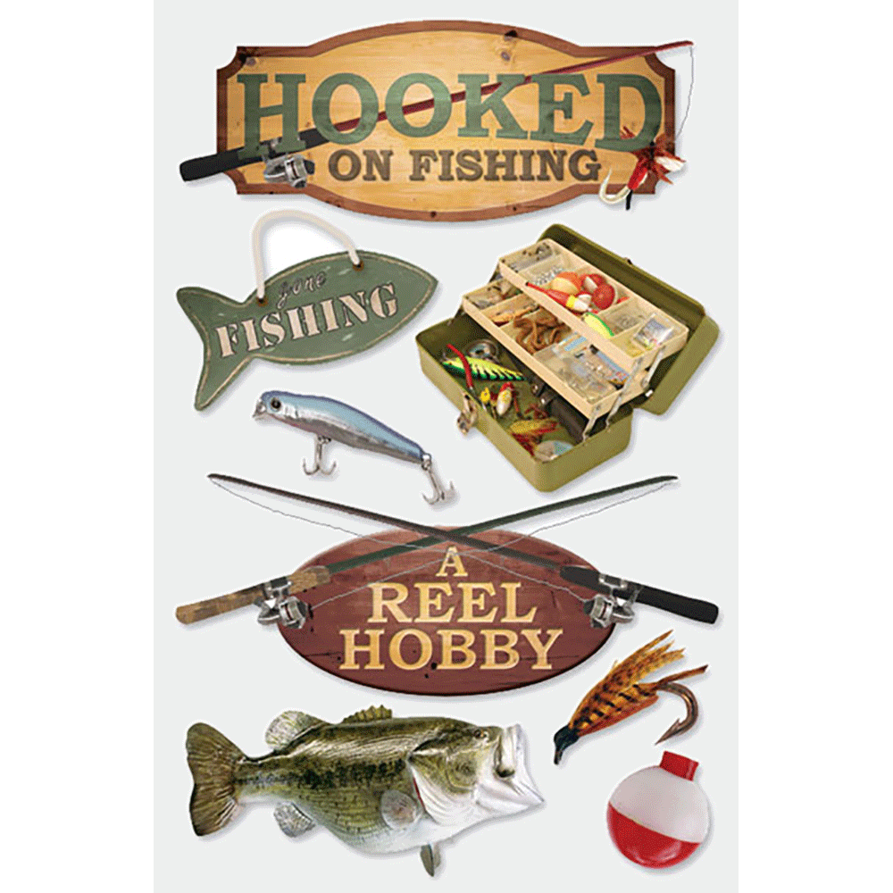 Fishing 3-D Stickers