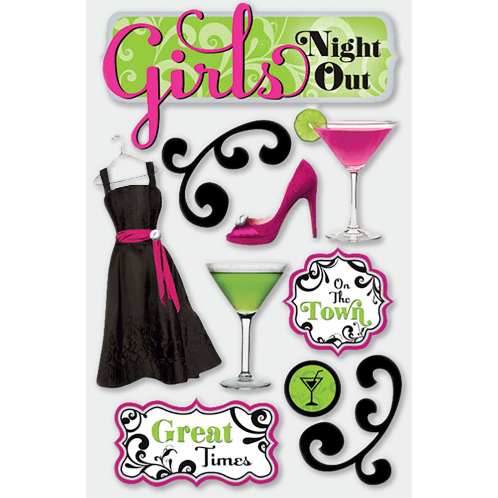 Girls' Night Out 3-D Stickers