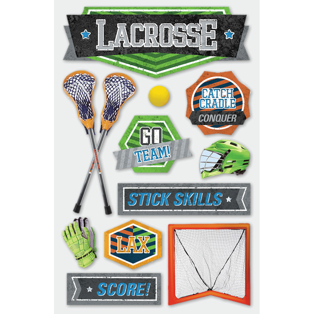 Lacrosse 3-D Stickers