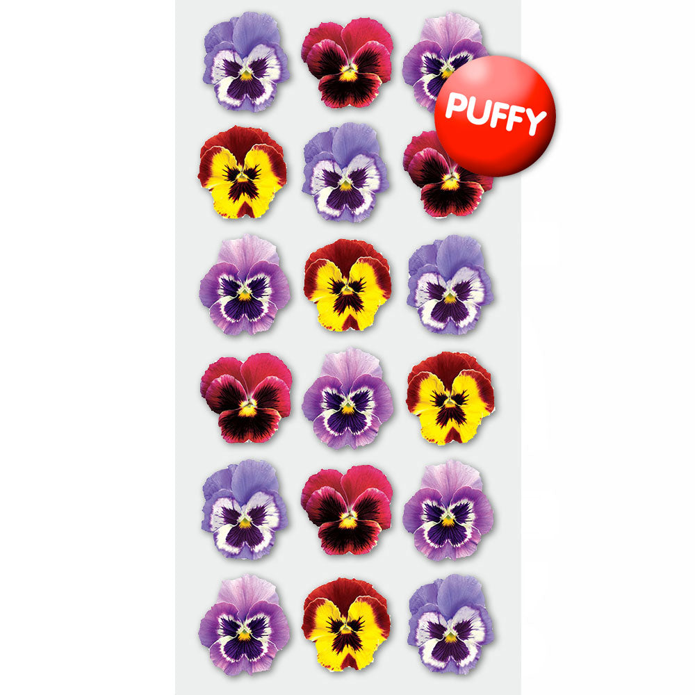 Pansies Puffy Stickers