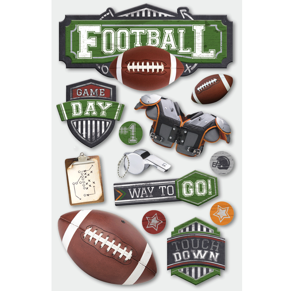 Football II 3-D Stickers