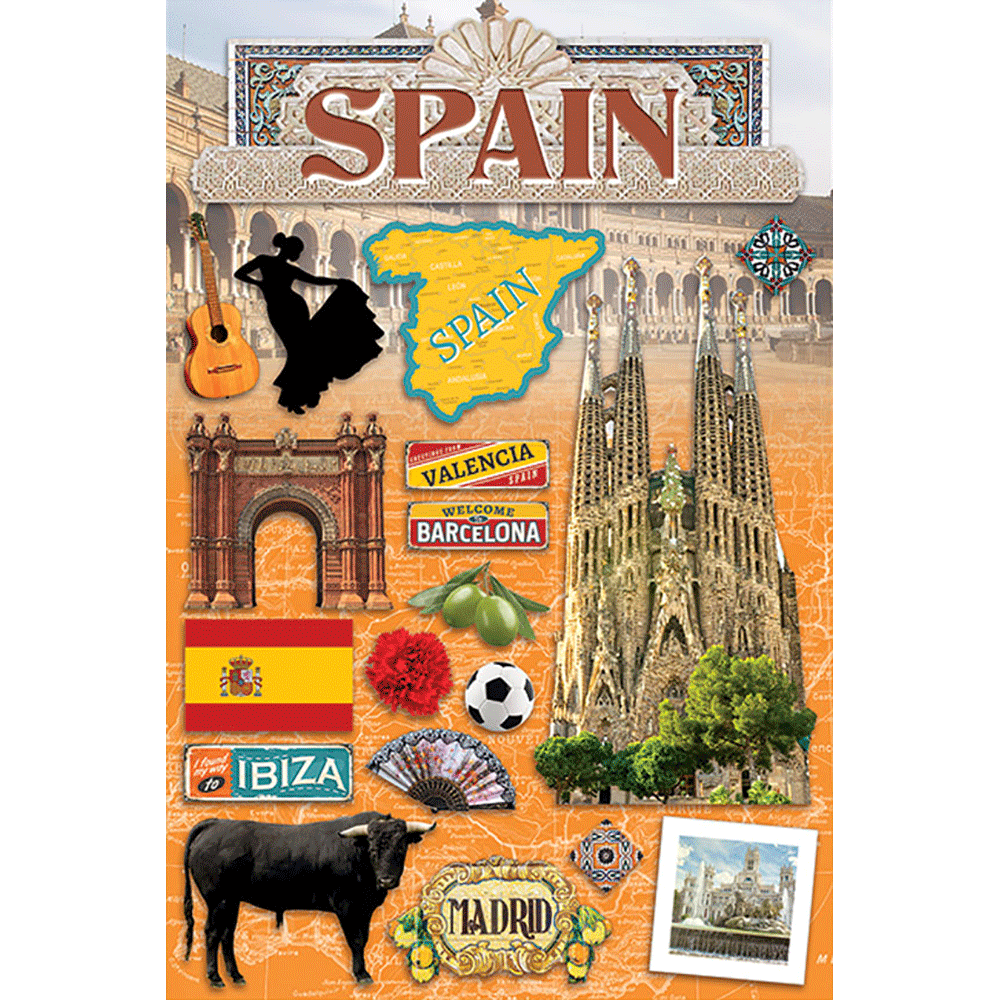 Spain Dimensional Stickers