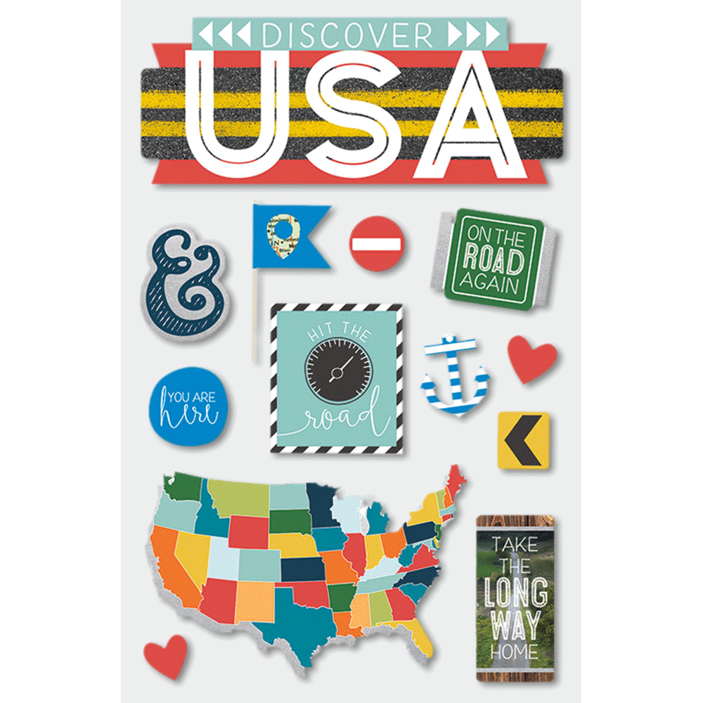Discover USA 3-D Stickers