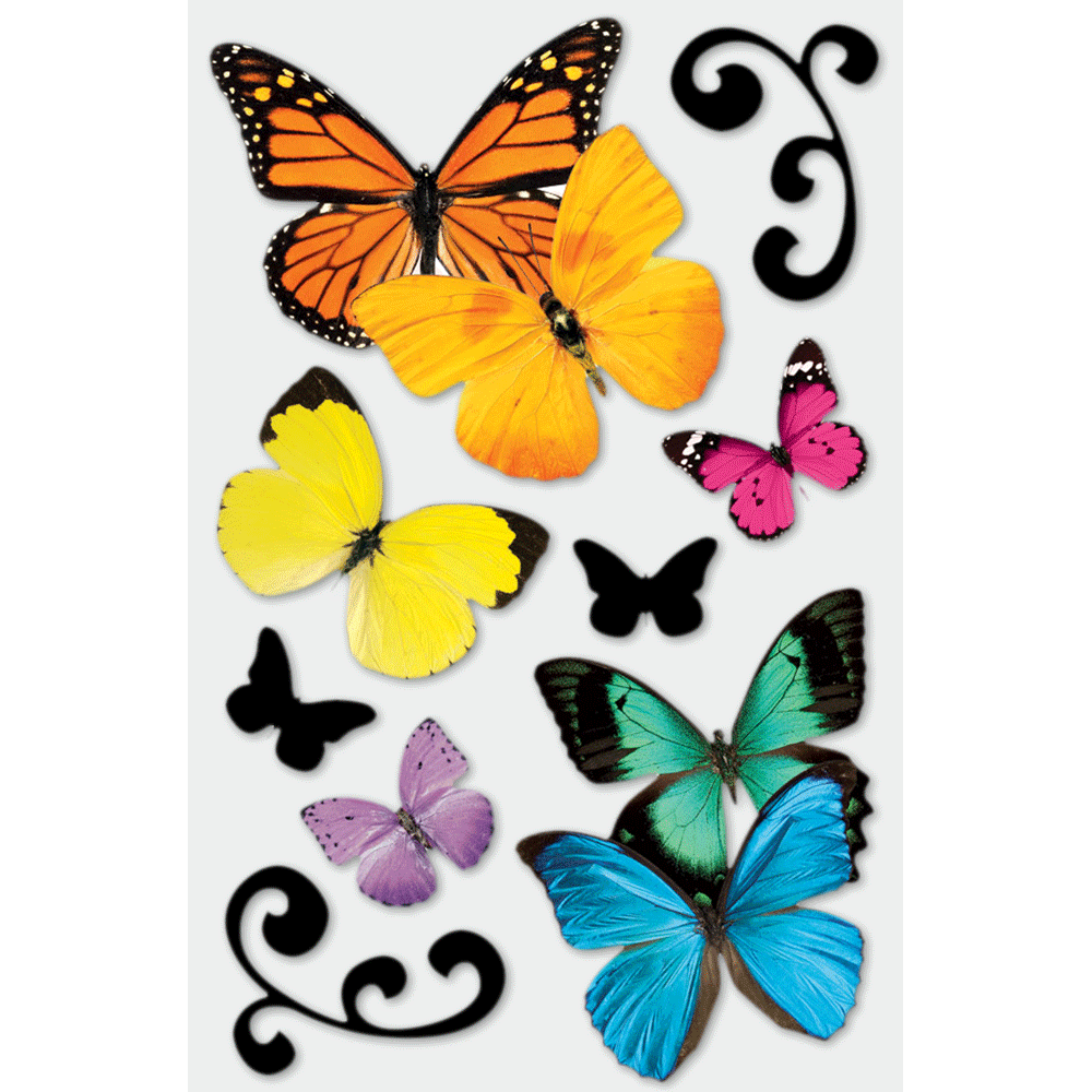 Butterflies 3-D Stickers