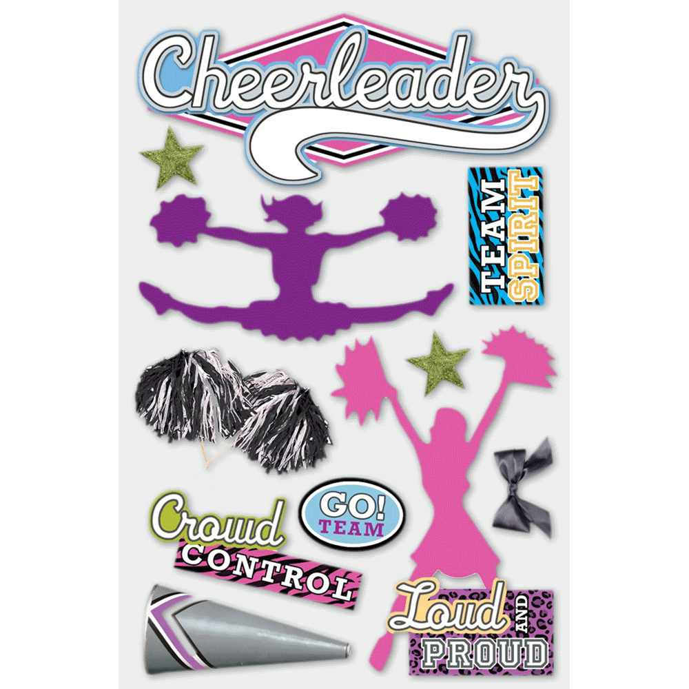 Cheerleader 3-D Stickers