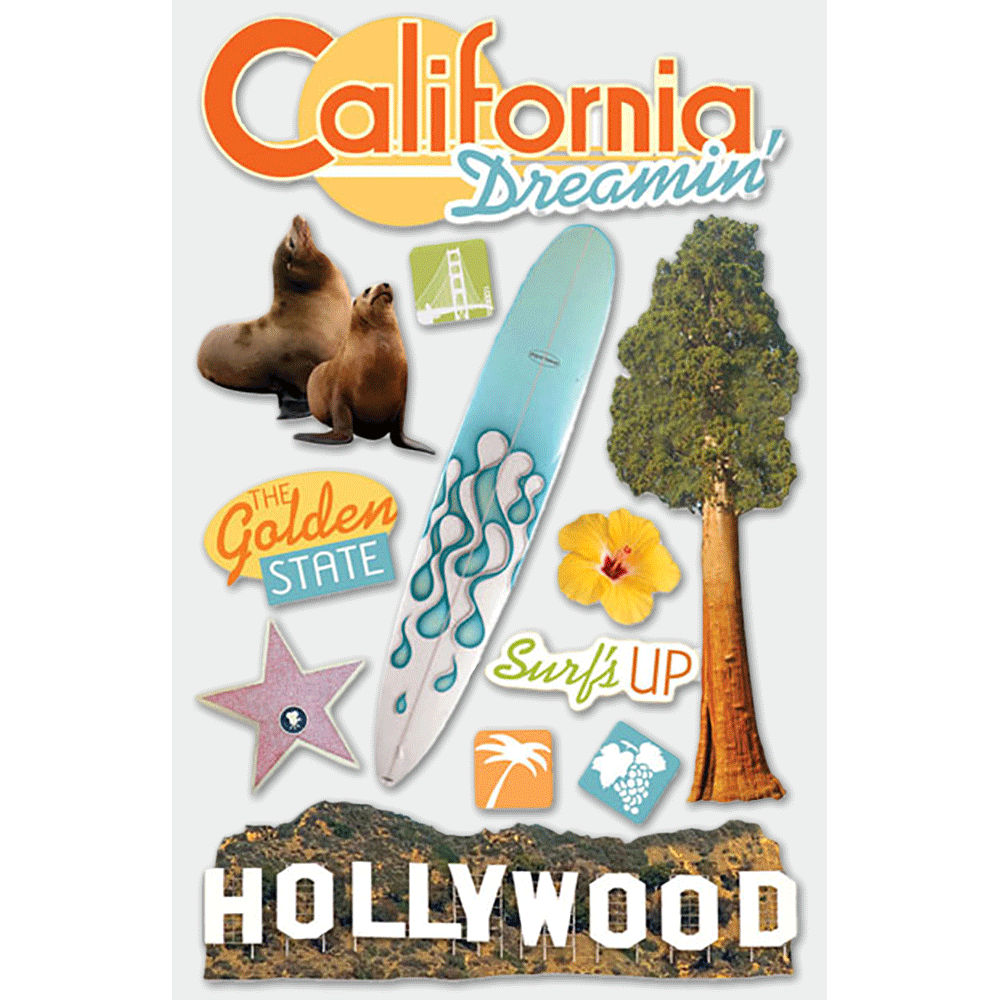 California 3-D Stickers