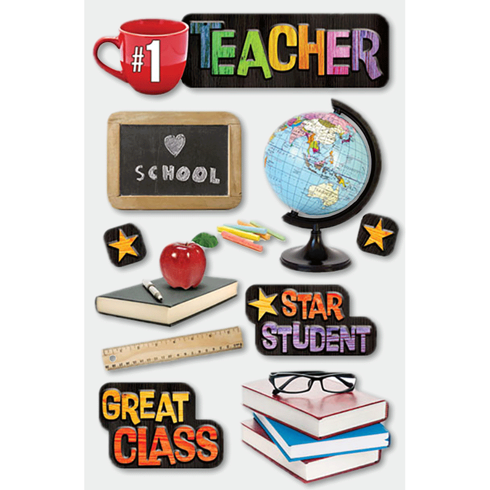 Teacher 3-D Stickers