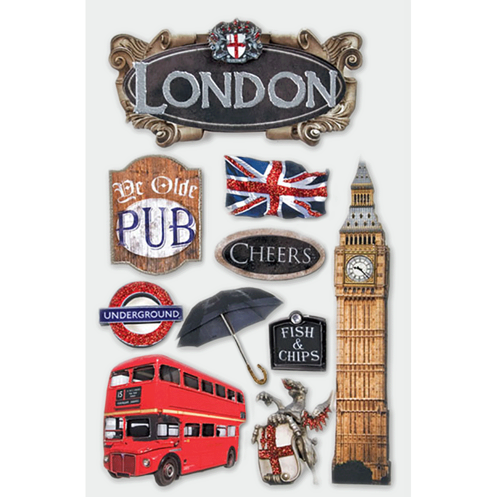 London 3-D Stickers