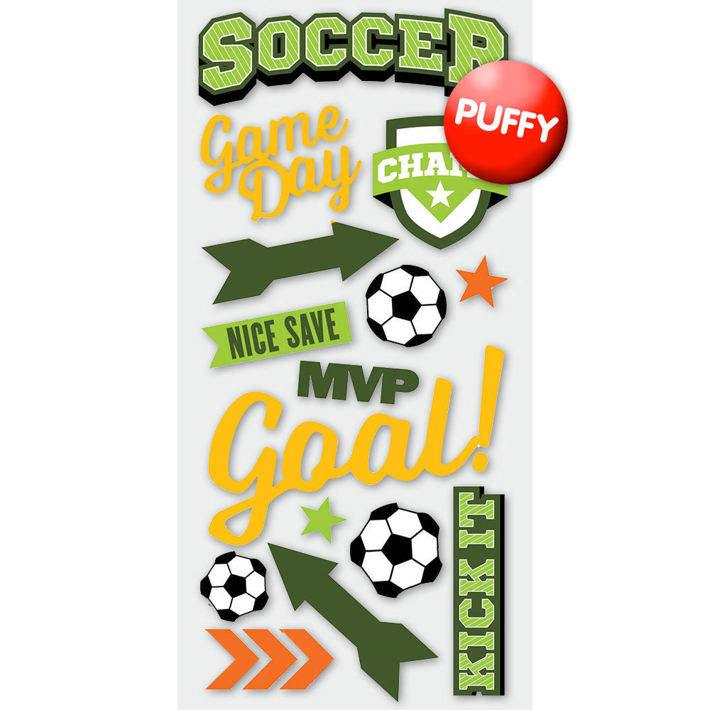 Soccer-Champ Puffy Stickers