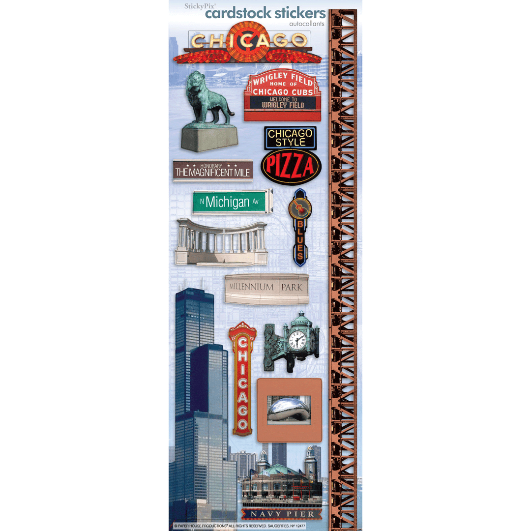 Chicago Cardstock Stickers