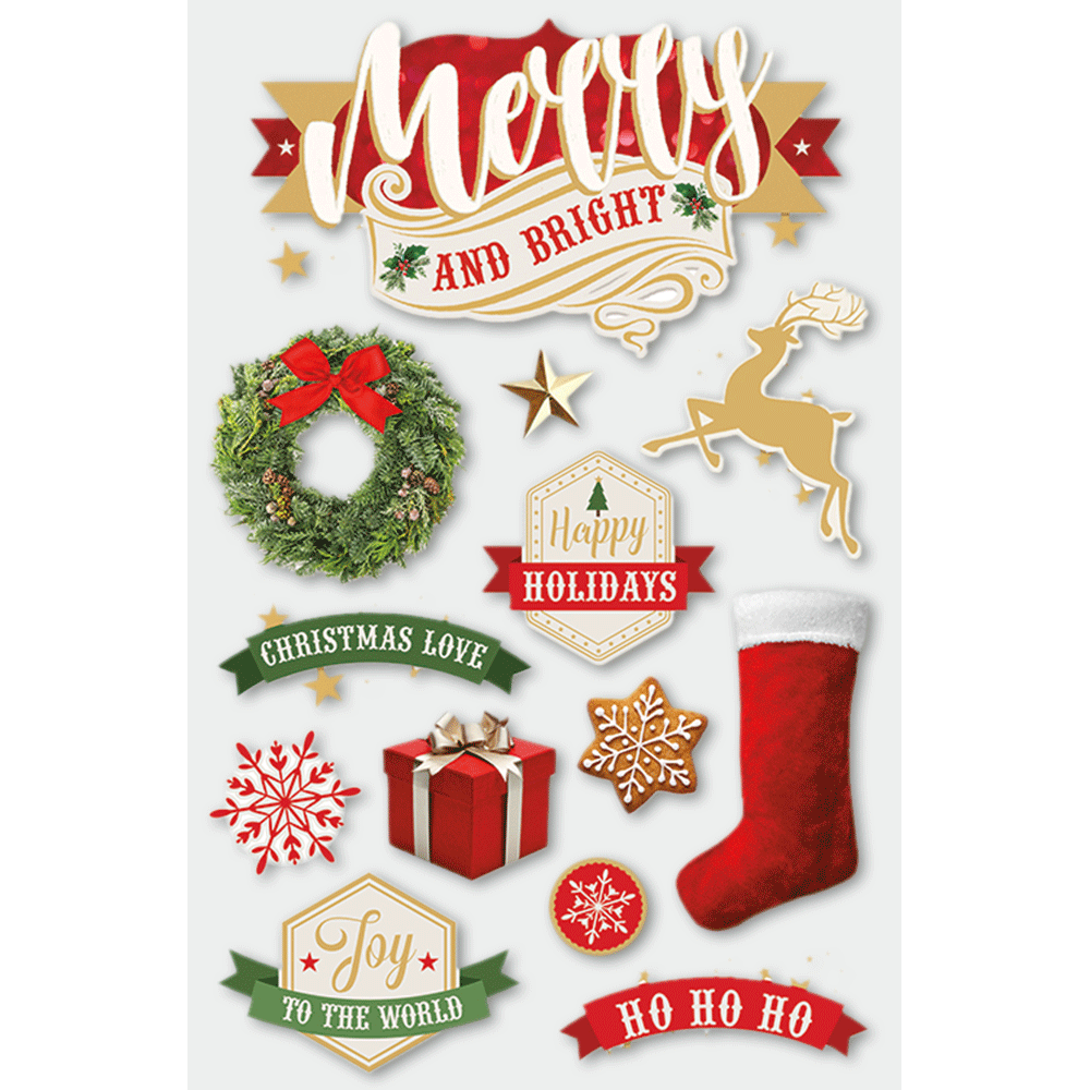 Merry & Bright 3-D Stickers