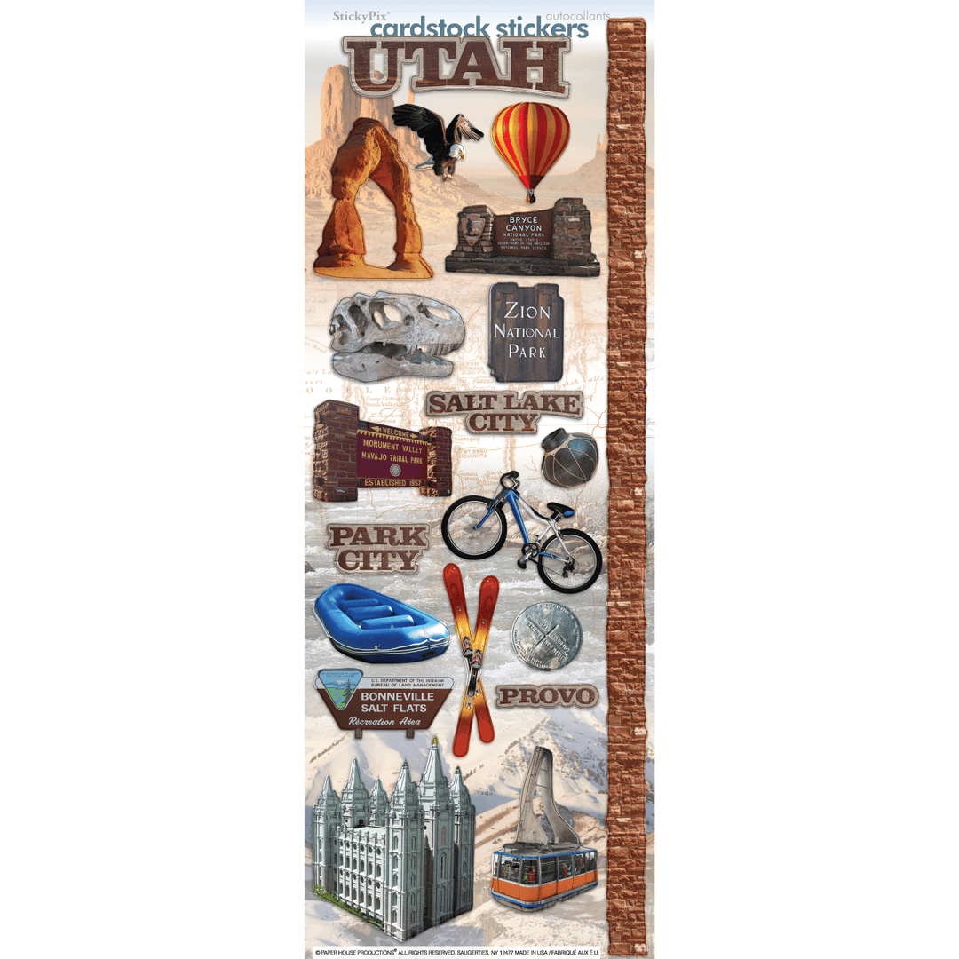 Utah Cardstock Stickers