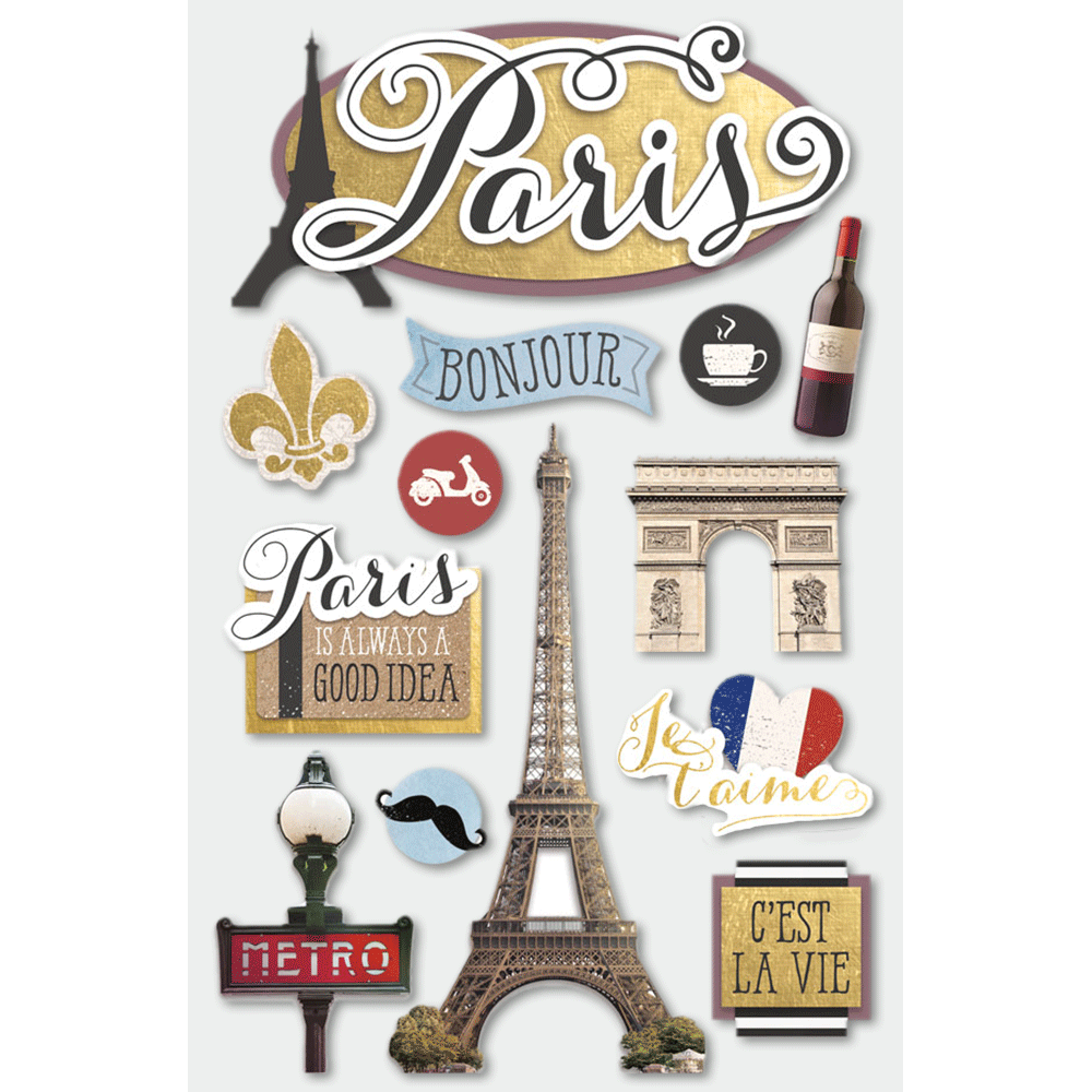 Discover Paris 3-D Stickers