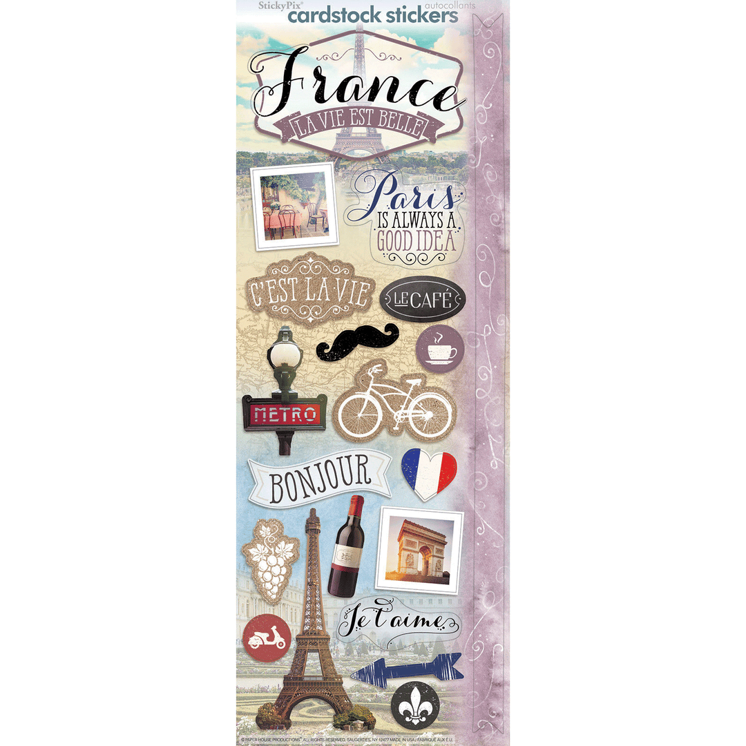 Discover France Cardstock Stickers