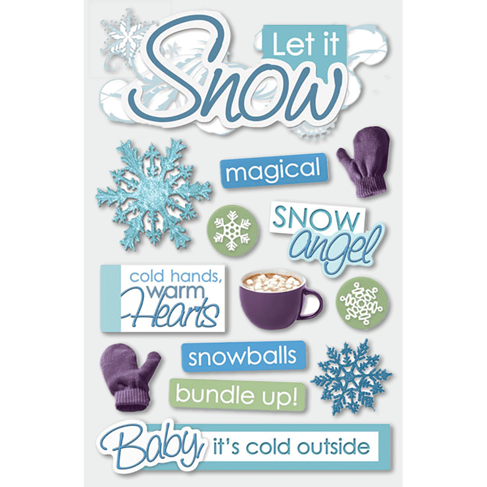 Let It Snow 3-D Stickers