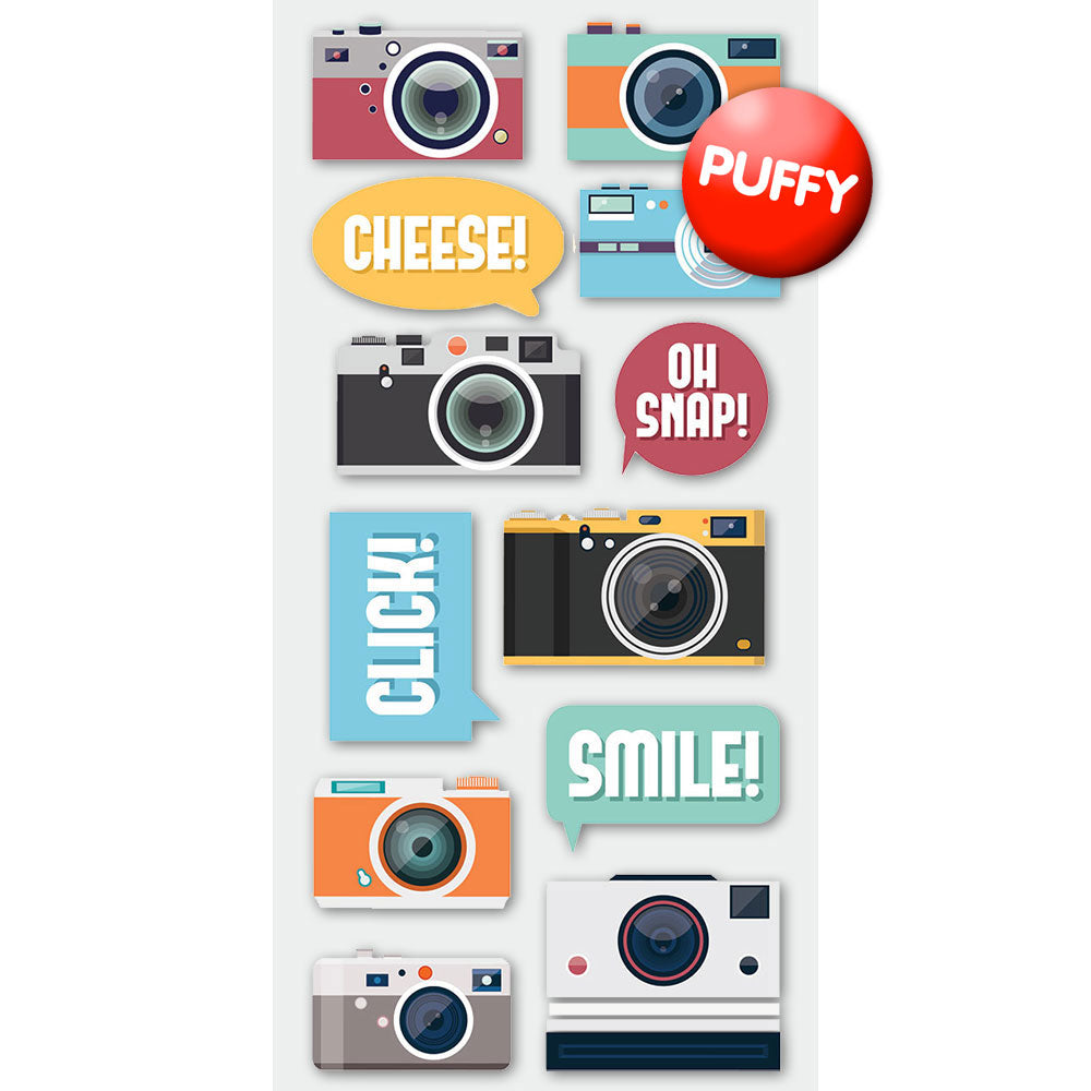 Cameras Puffy Stickers